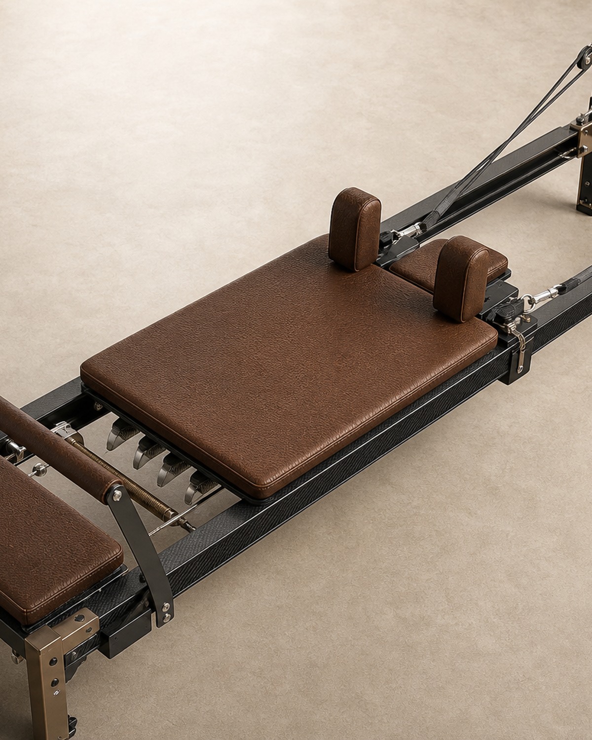 Carriage One shown in an alternate finish top view for upholstery and hardware planning